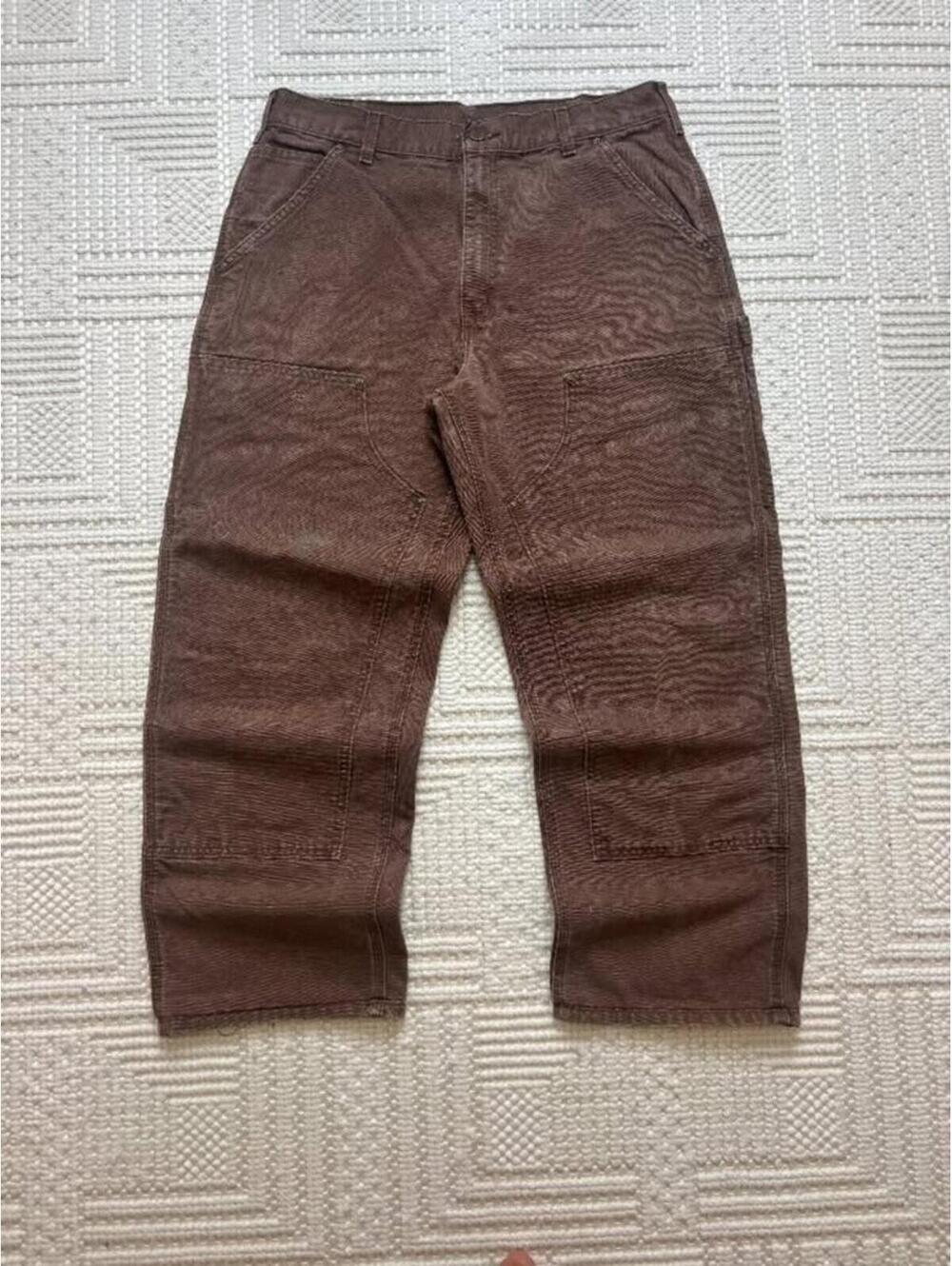 Carhartt Light Brown Double Knee Carpenter Pants Faded 33x31